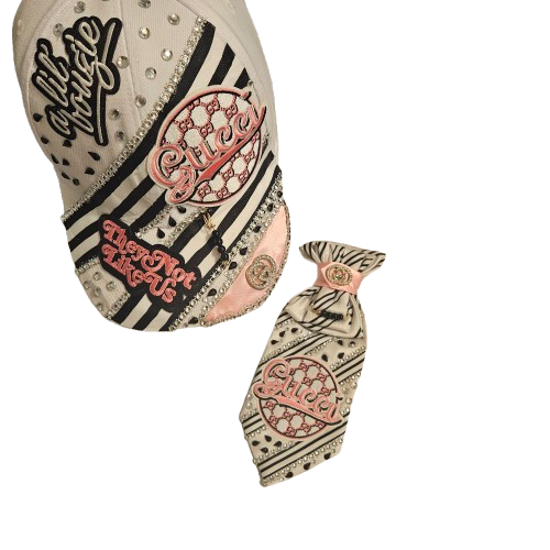 Custom hat and necktie designer-inspired set